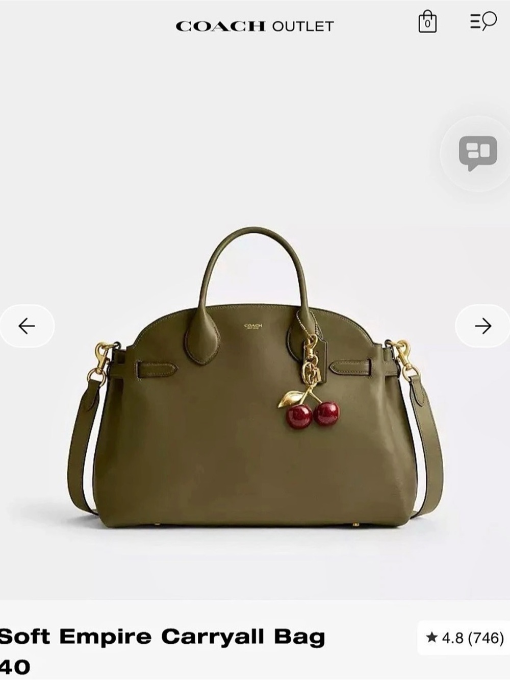 Coach Soft Empire Carryall Bag 40 in Green
